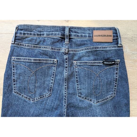 Calvin Klein Jeans Blue Denim High Rise Skinny Stretch Distressed Size 6 EUC - Picture 7 of 11
